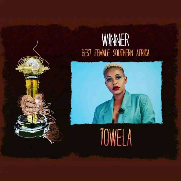 Towela Kaira wins “Best Female Southern Africa at this year's AFRIMMA