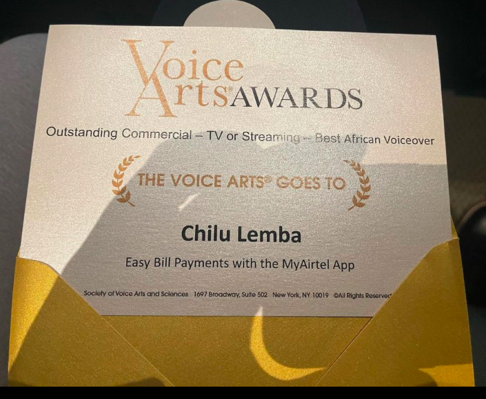 Chilu Lemba Scoops Best African Voice-Over for Outstanding Commercial TV or Streaming - SOVAS