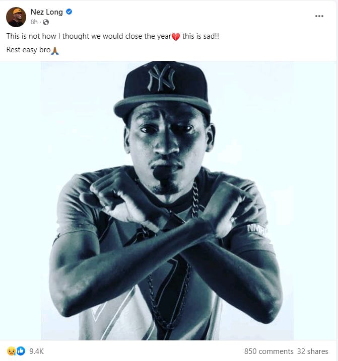 Slapdee Nezlong & Bobby East Reacts To The Death Of Johny Cee (See Photos)
